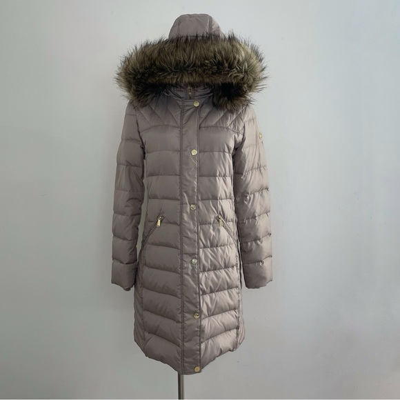 Michael Kors Faux Fur Fitted Waist Parka - Picture 2 of 7